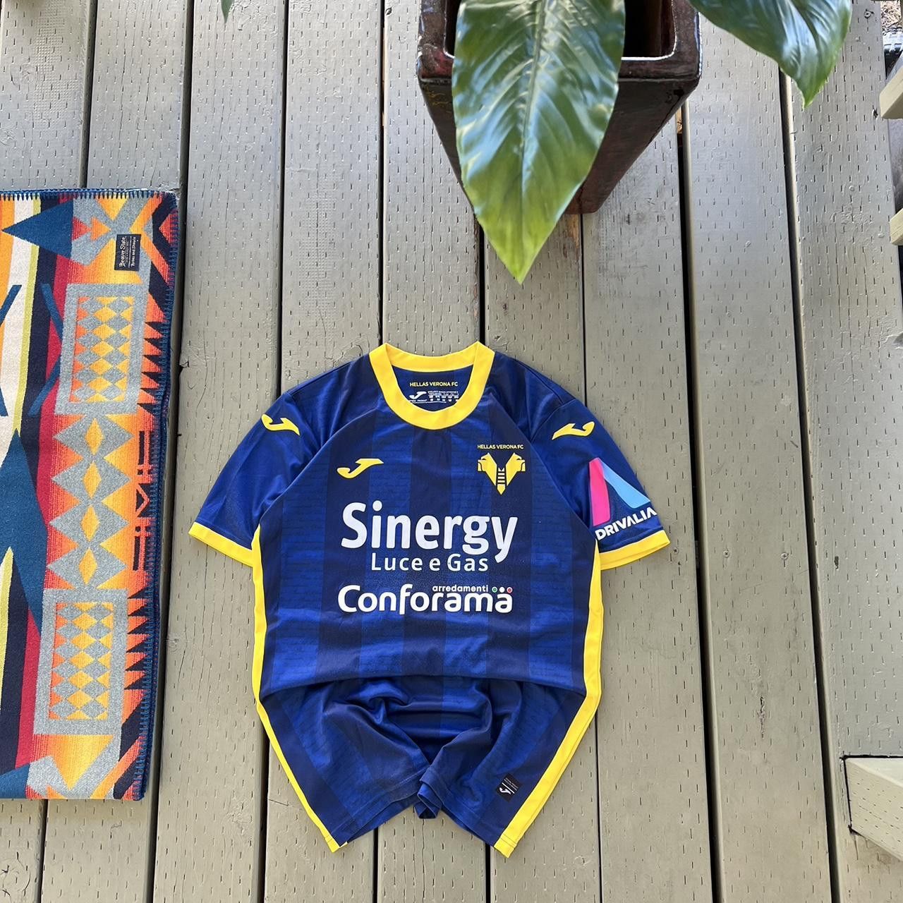 Vintage Macron Hellas Verona Home Football Soccer Jersey Size US M / EU 48-50 / 2 - 2 Thumbnail