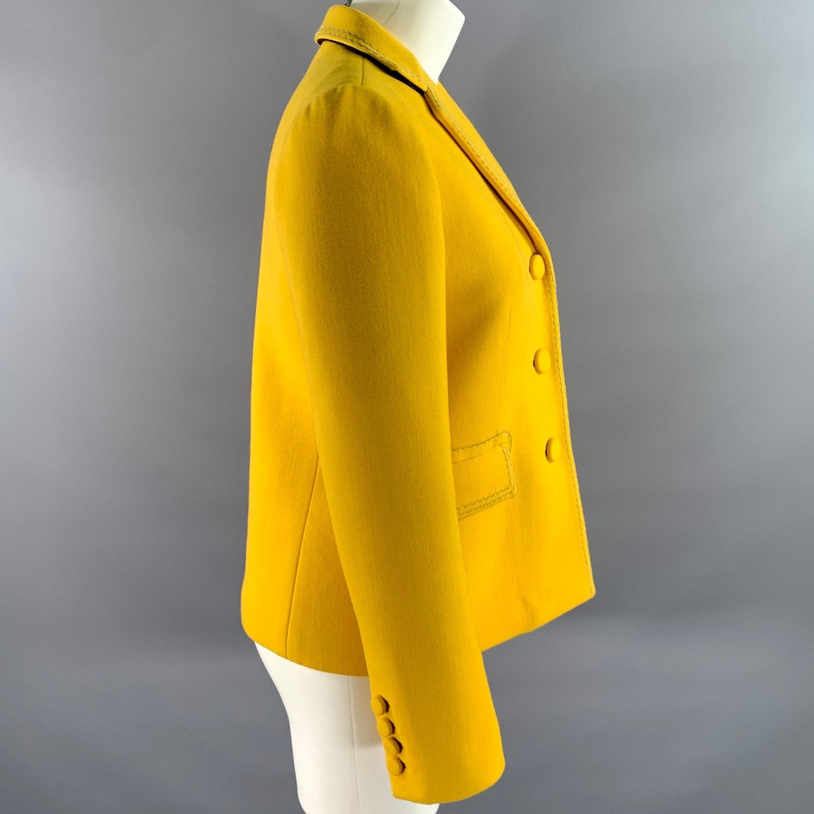Bottega Veneta BOTTEGA VENETA Size 4 Wool Polyamide Chain Stitch Blazer Size S / US 4 / IT 40 - 3 Thumbnail