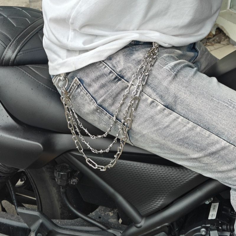 Japanese Brand × Jewelry Triple-Layer Rivet Punk Pants Chain Silver Tone Size ONE SIZE - 4 Thumbnail