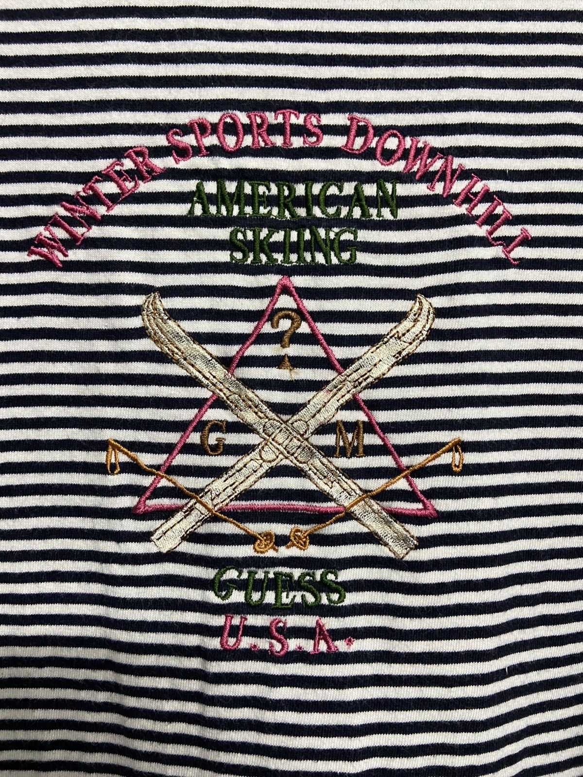 Georges Marciano Vintage Guess By Georges Marciano Striped T Shirt Size US L / EU 52-54 / 3 - 2 Thumbnail
