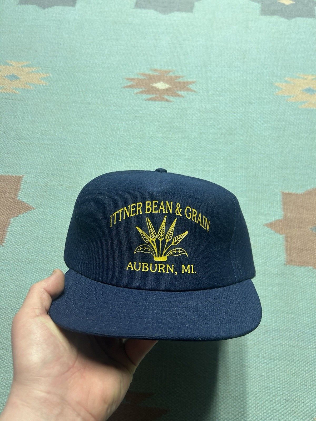 Vintage VTG snapback hat Ittner bean grain auburn Michigan farm USA Size ONE SIZE - 2 Thumbnail