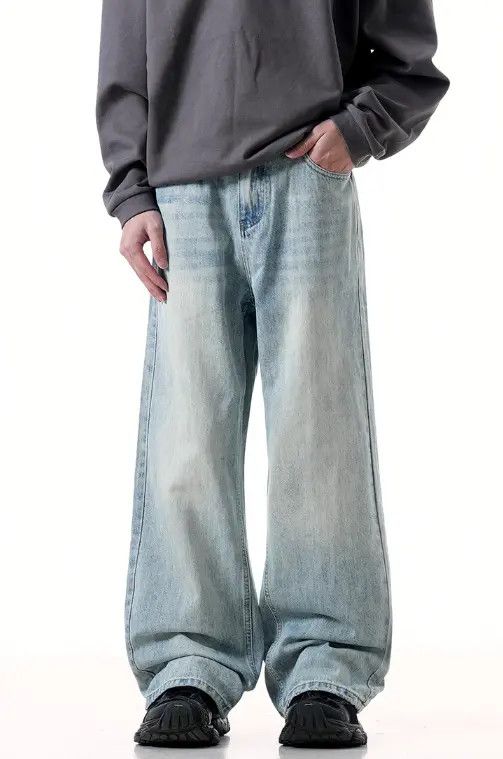 VIBE Street retro blue distressed washed straight loose jeans Size US 32 / EU 48 - 1 Thumbnail