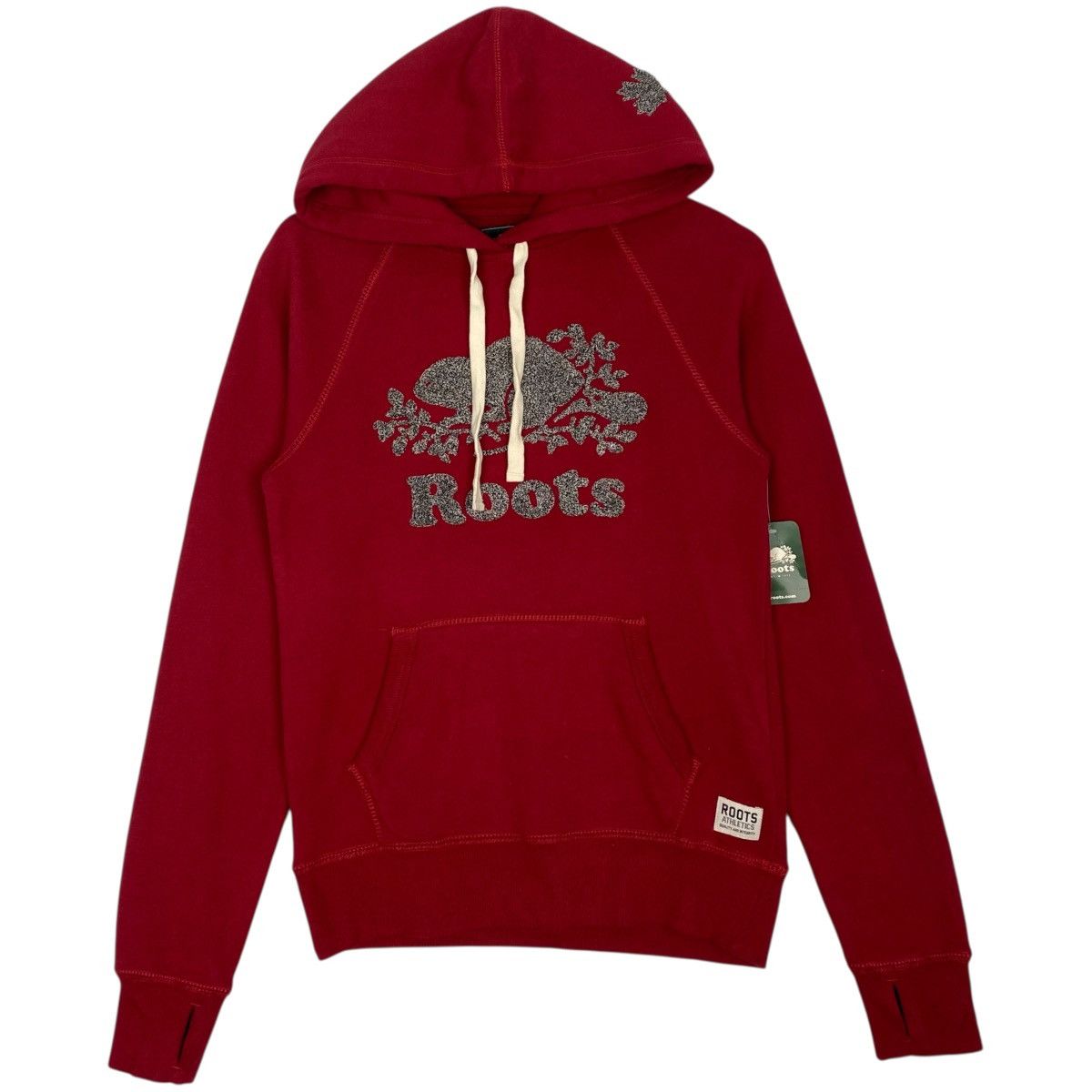 Vintage Vintage Roots Canada Hoodie Sweater Red Big Logo Size XXS Size US XXS / EU 40 - 1 Thumbnail