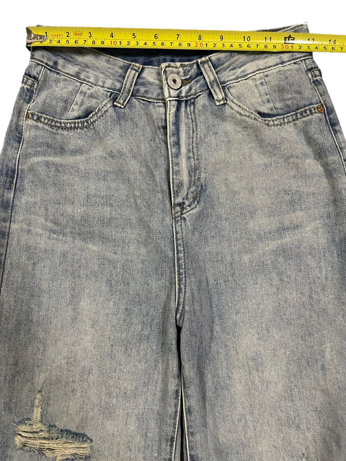 14th Addiction Vintage Japanese Brand Blue Wash Distressed Baggy Jeans Size 26" / US 2 / IT 38 - 8 Thumbnail