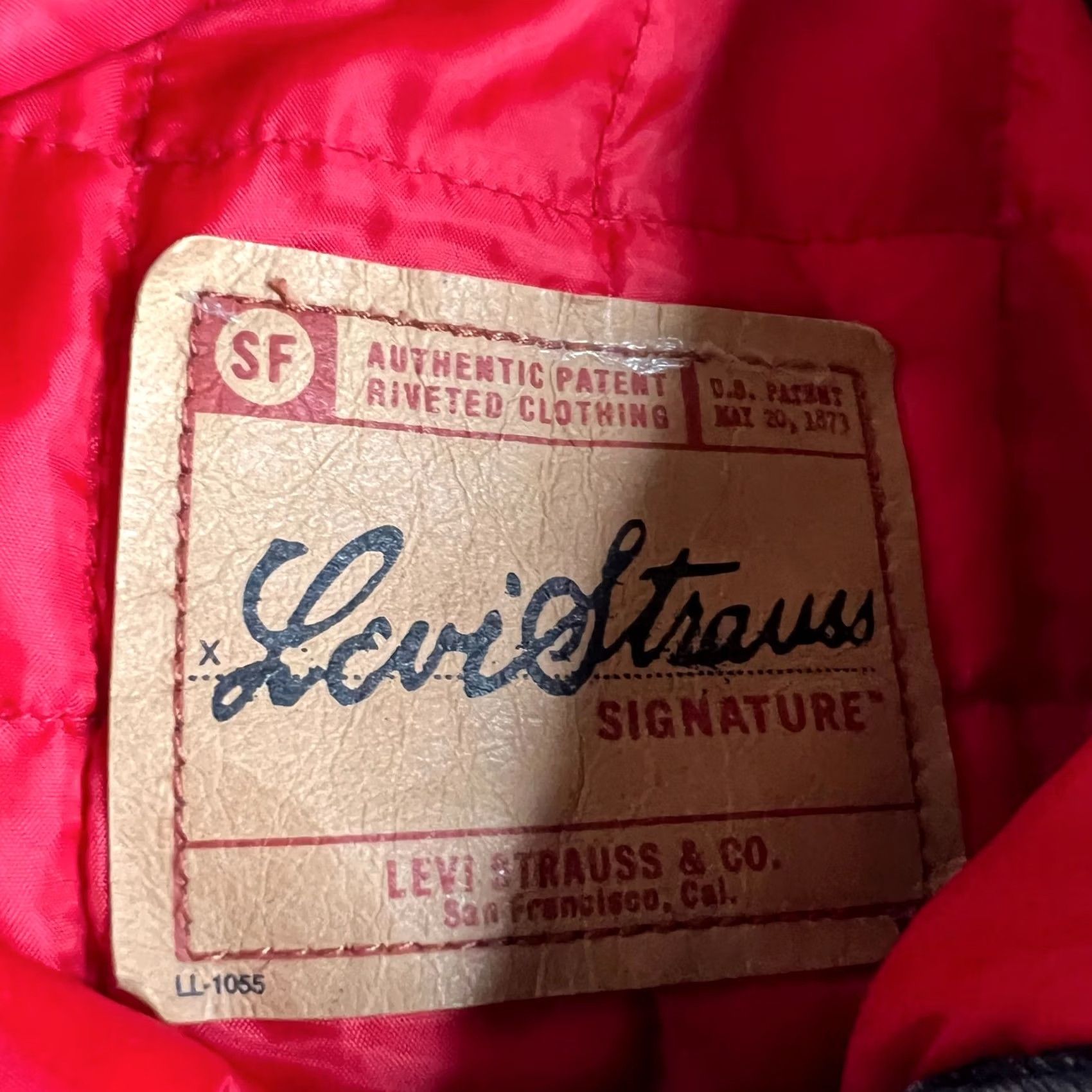 Levi's Levi’s Strauss Signature Sherpa Lined Denim Trucker Jacket Men’s L Blue Jean Red Size US 33 - 6 Thumbnail