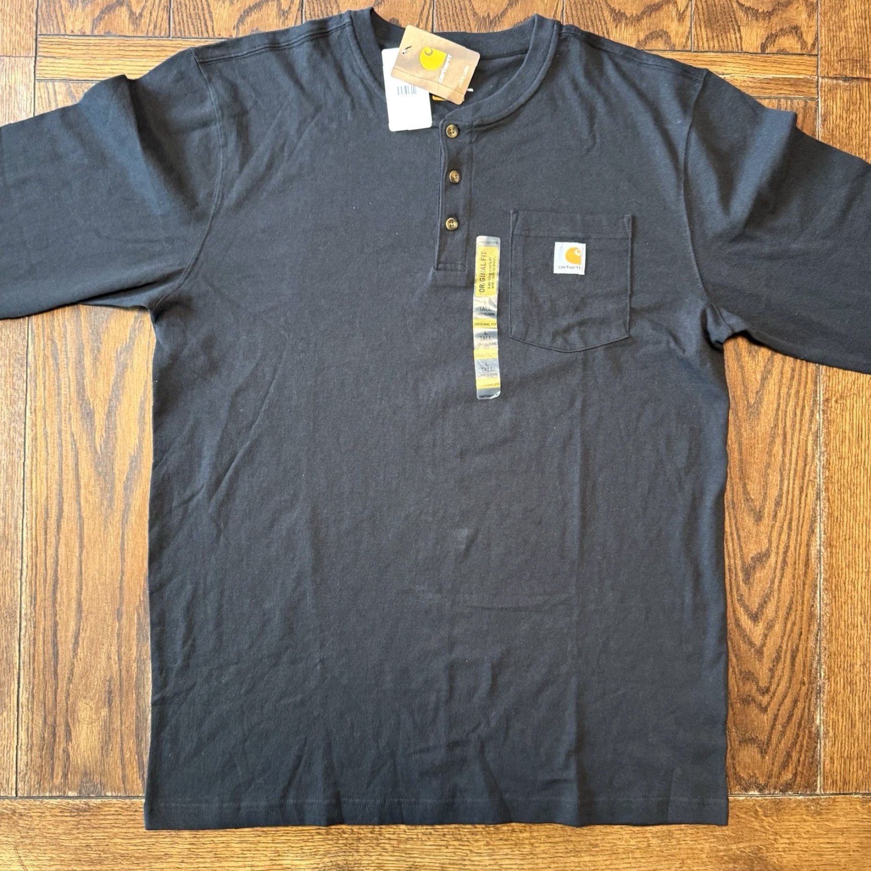 Carhartt Carhartt Shirt Long-Sleeve Pocket Henley K128 Workwear Large Tall Black New Men's Size US L / EU 52-54 / 3 - 2 Thumbnail