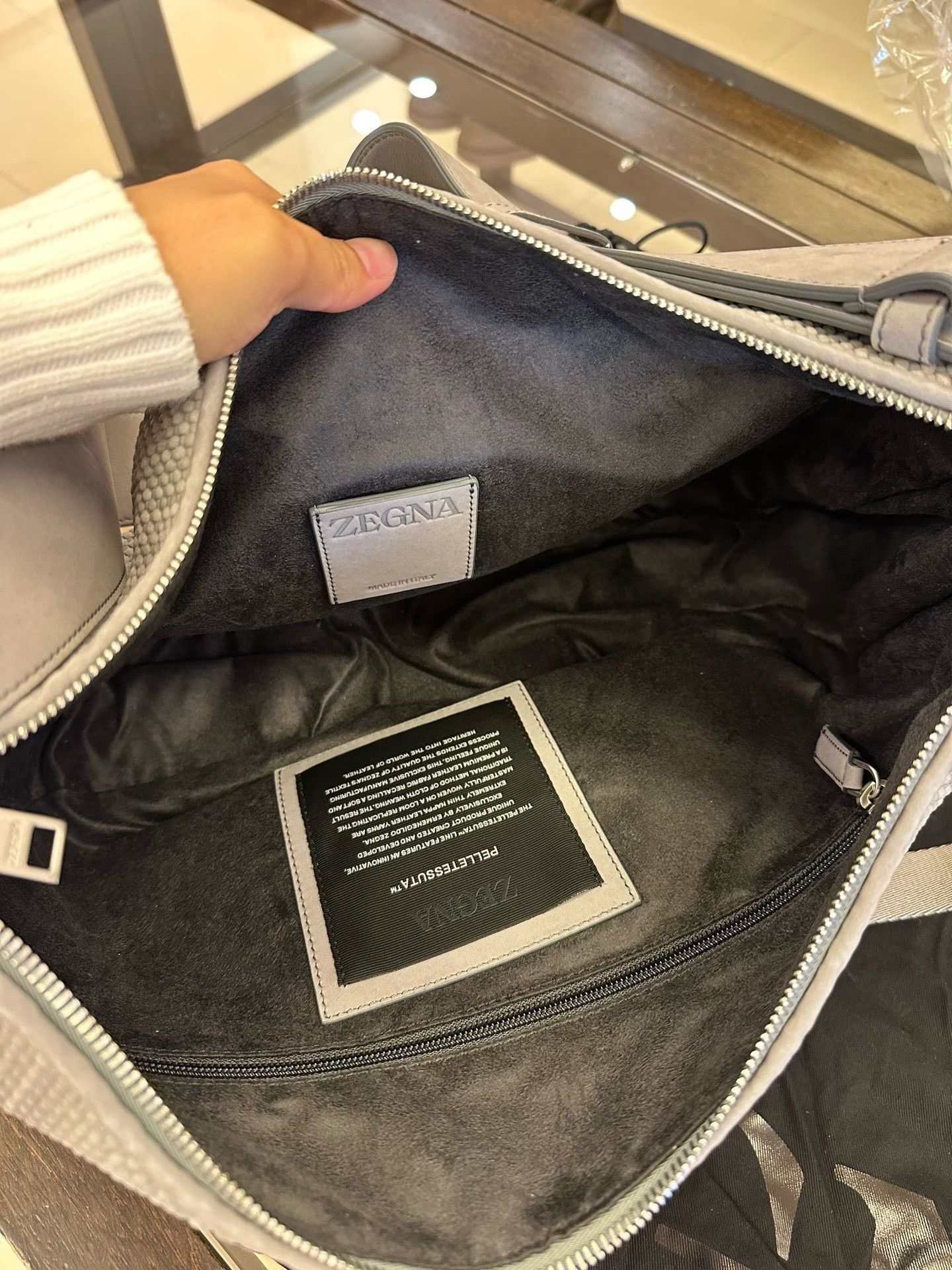 Ermenegildo Zegna Zegna Gray Men's Crossbody Bag Size ONE SIZE - 6 Thumbnail