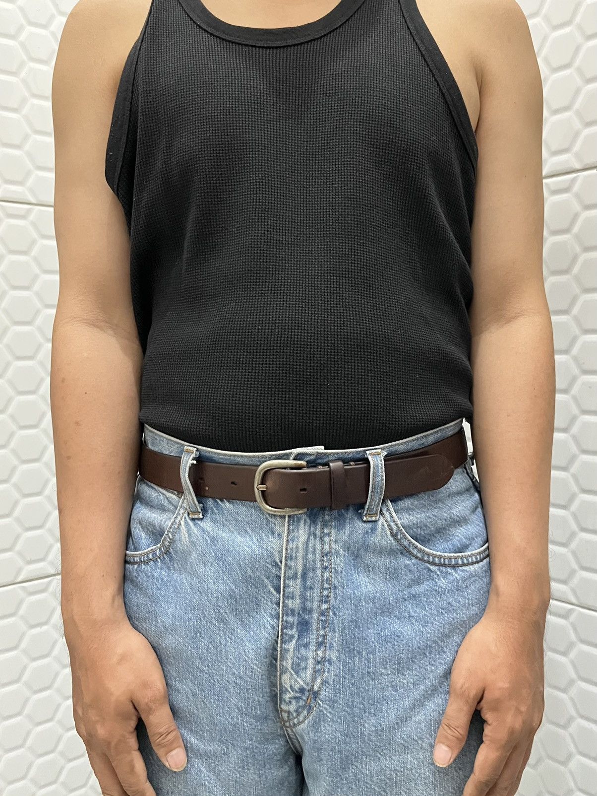 Yohji Yamamoto YYPH Corroded Long Leather Belt - HT-F02-733