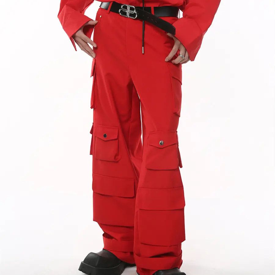 Japanese Brand × Jean Red Cargo Utility Pants Size US 30 / EU 46 - 1 Thumbnail