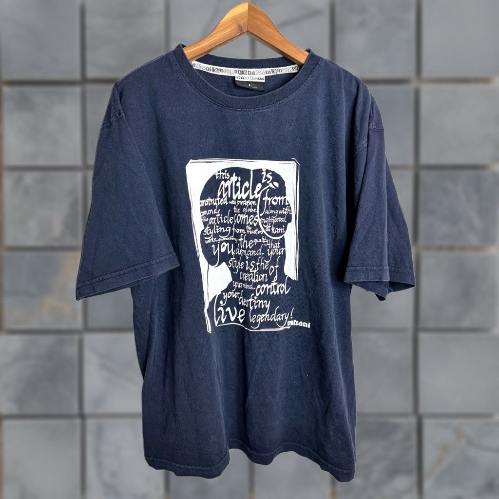 Karl Kani VINTAGE Karl Kani T-Shirt Hip Hop Crew Neck Blue L Men's 8/10 Graphic Print 2000s Y2K Style Clothing Size US L / EU 52-54 / 3 - 1 Thumbnail