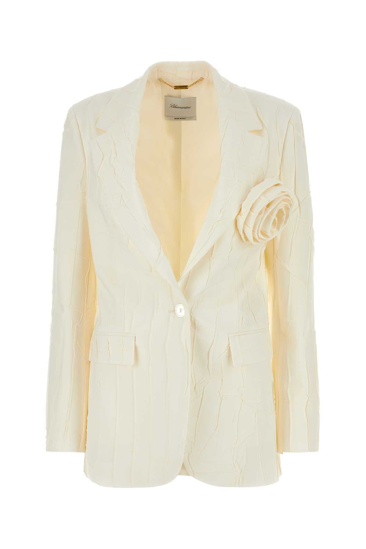 image of Blumarine Ivory Polyester Blazer in White, Women's (Size Medium)