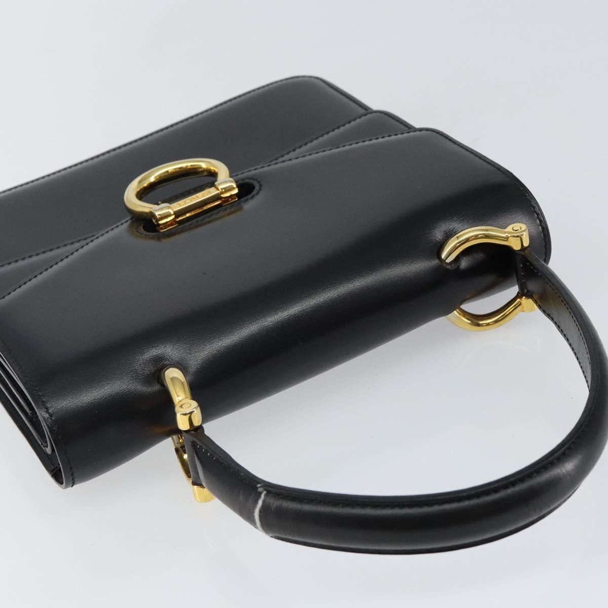 Celine CELINE Hand Bag Leather Black Gold Size ONE SIZE - 6 Thumbnail