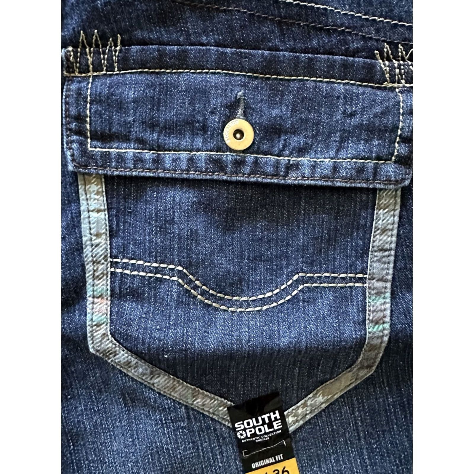 Southpole VINTAGE South Pole Bermuda Shorts Jeans 90s Hip Hop Mens 36 Blue Cotton Denim 5-Pocket NWT Rare Size US 36 / EU 52 - 4 Thumbnail