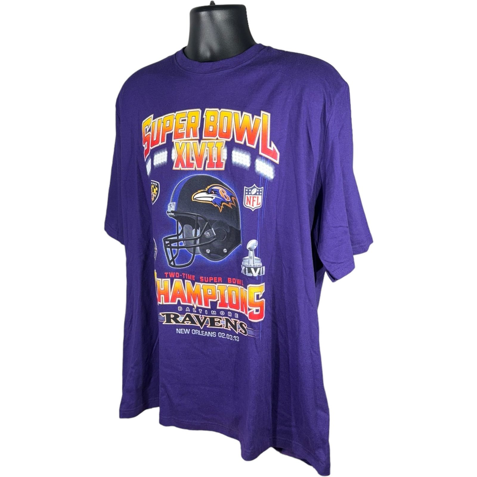 Jerzees Baltimore Ravens Super Bowl XLVII Champs 2012 NFL Tee Size US XL / EU 56 / 4 - 3 Thumbnail