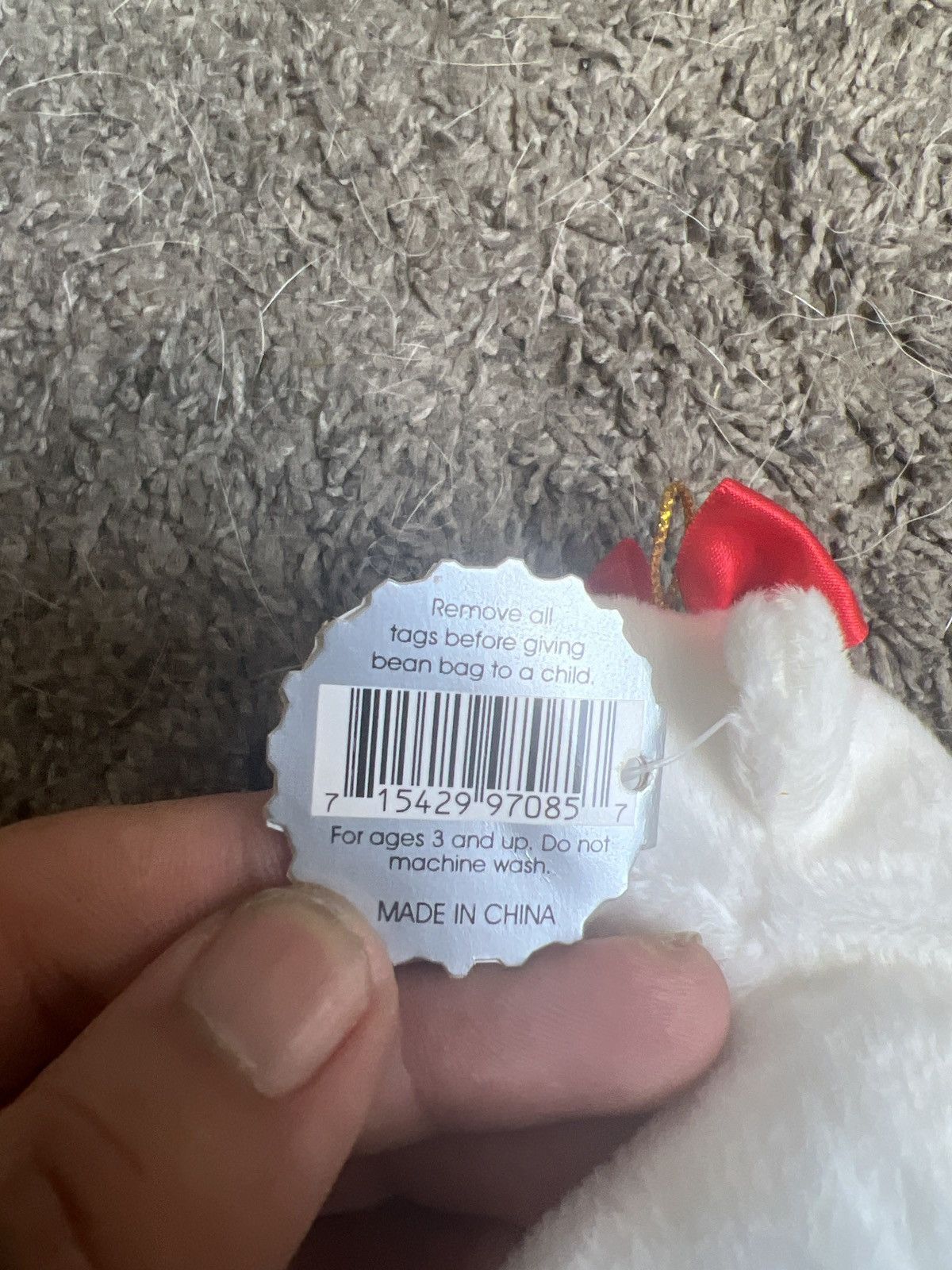 Coca Cola 1997 Coca-Cola Polar Bear In Plaid Bow Bean Bag Plush Size ONE SIZE - 5 Thumbnail