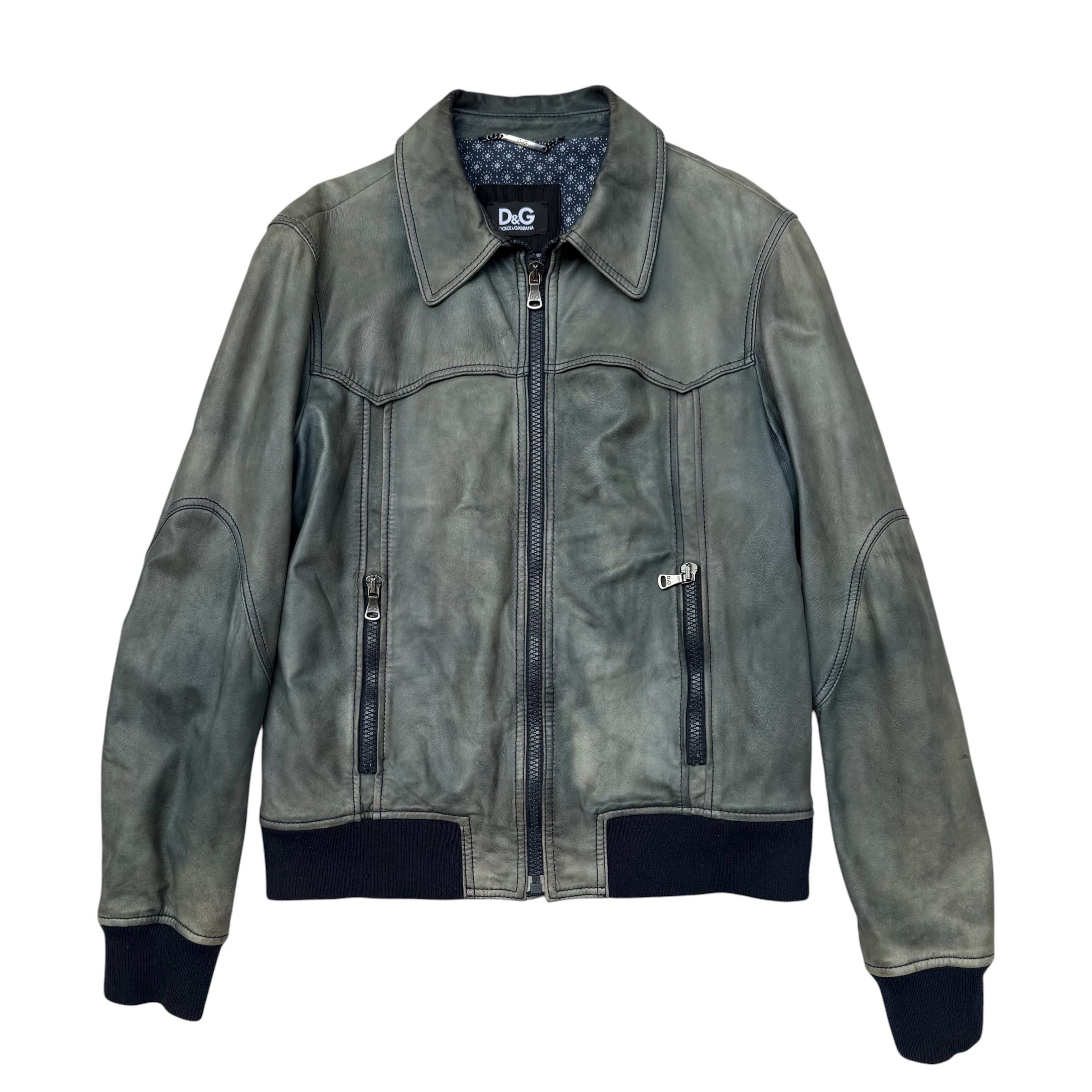 Dolce & Gabbana Dolce & Gabbana Vintage Distressed Leather Jacket Size US L / EU 52-54 / 3 - 1 Thumbnail