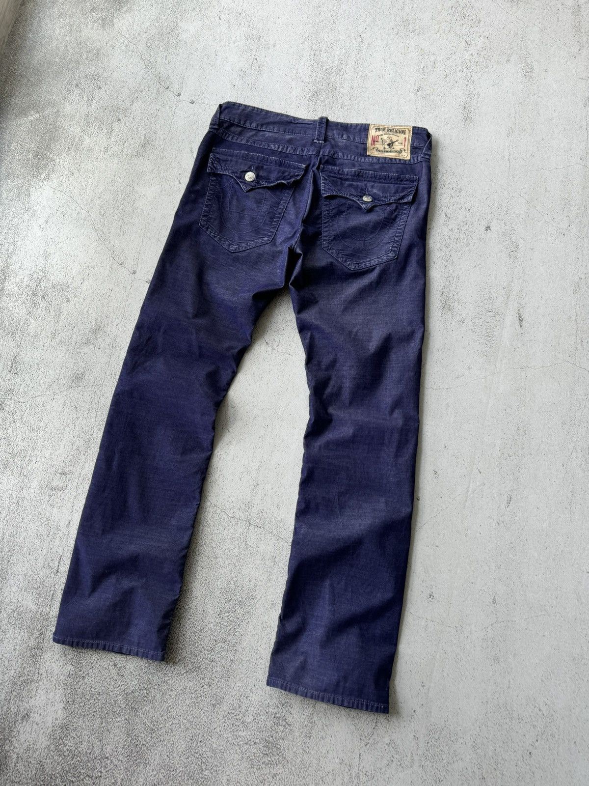 True Religion × Vintage True Religion Budda Purple Corduroy Y2K Pants Size US 33 - 2 Thumbnail