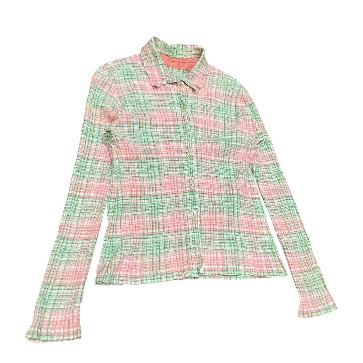 Tsumori Chisato Tsumori Chisato Issey Miyake Pastel Gingham Crinkle Shirt Size S / US 4 / IT 40 - 3 Thumbnail