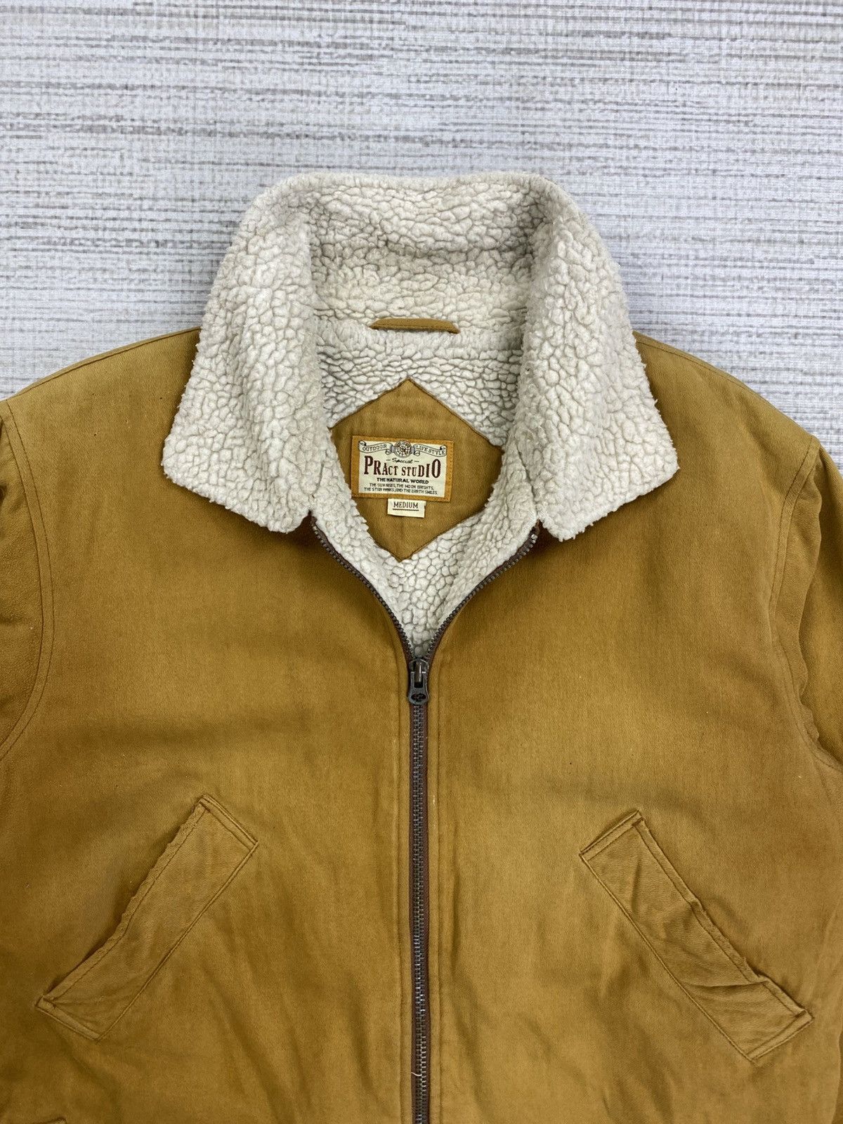 Japanese Brand × Vintage Vintage Pract Studio Suede Leather Lined Sherpa Jacket Size US L / EU 52-54 / 3 - 5 Thumbnail
