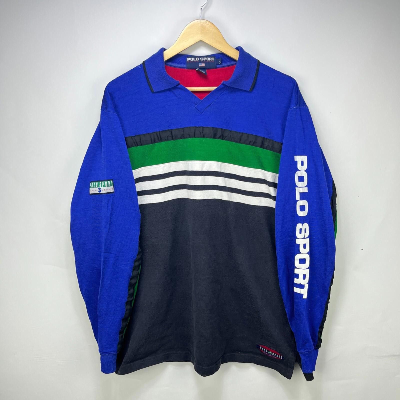 Other Vintage 90s Polo Sport Ralph Lauren Pepsi Rugby Shirt Large Size US L / EU 52-54 / 3 - 1 Thumbnail