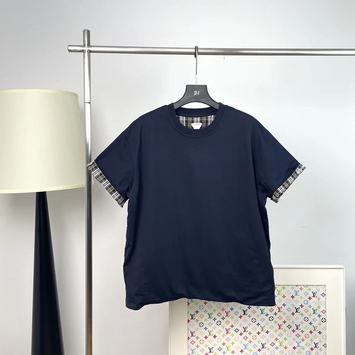 Bottega Veneta Bottega Veneta Plaid Trim T-Shirt Size L Size US L / EU 52-54 / 3 - 1 Thumbnail