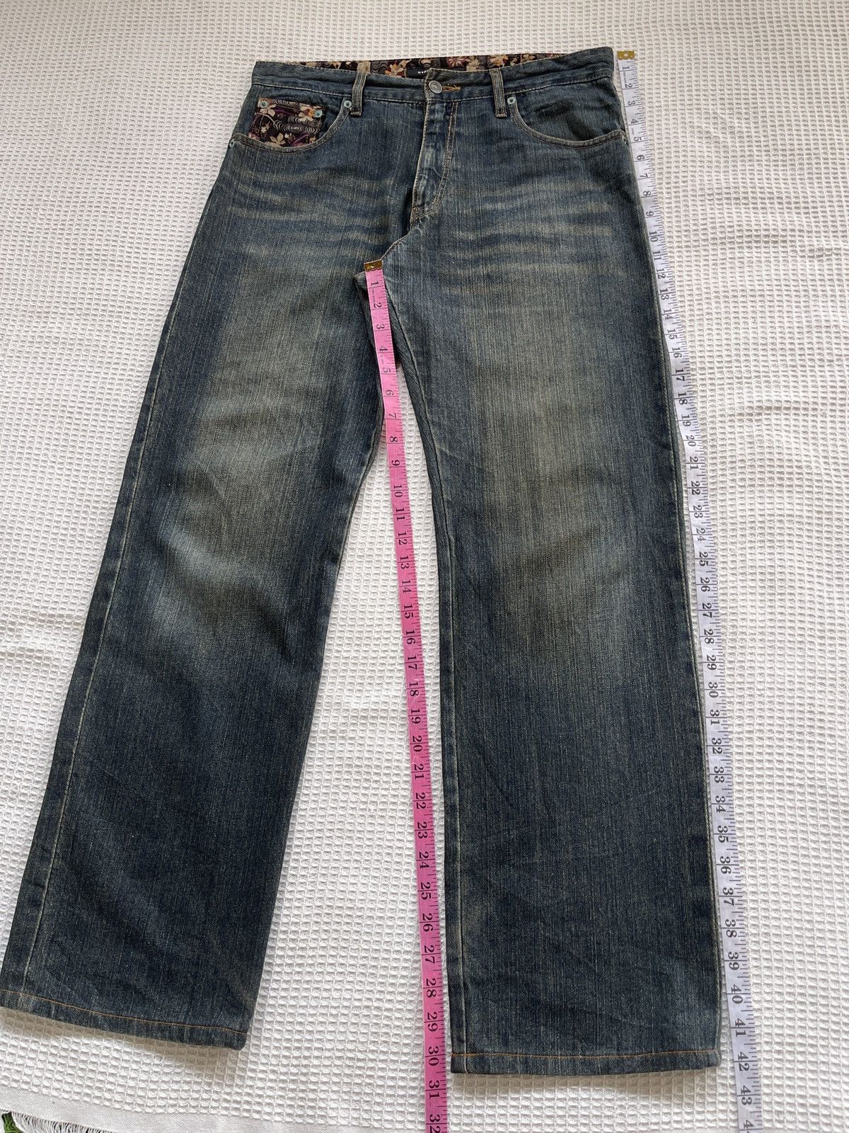 Karakuri Tamashii Rare🔥Japanese Memory Special Embroidery Sukajan Jeans Size US 34 / EU 50 - 15 Thumbnail