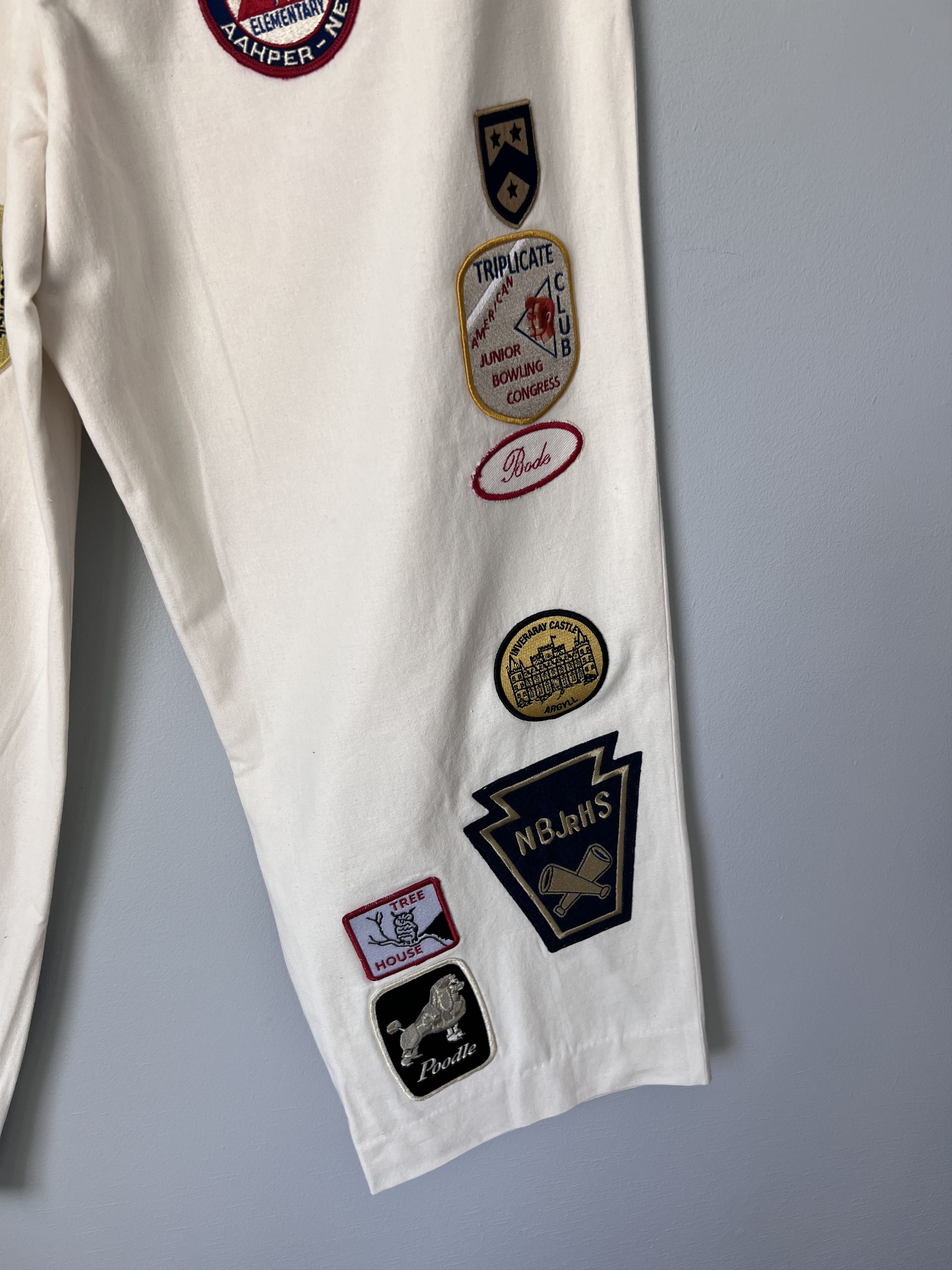 Bode Bode Cambridge Mcnab Trousers in White Size US 33 - 8 Thumbnail