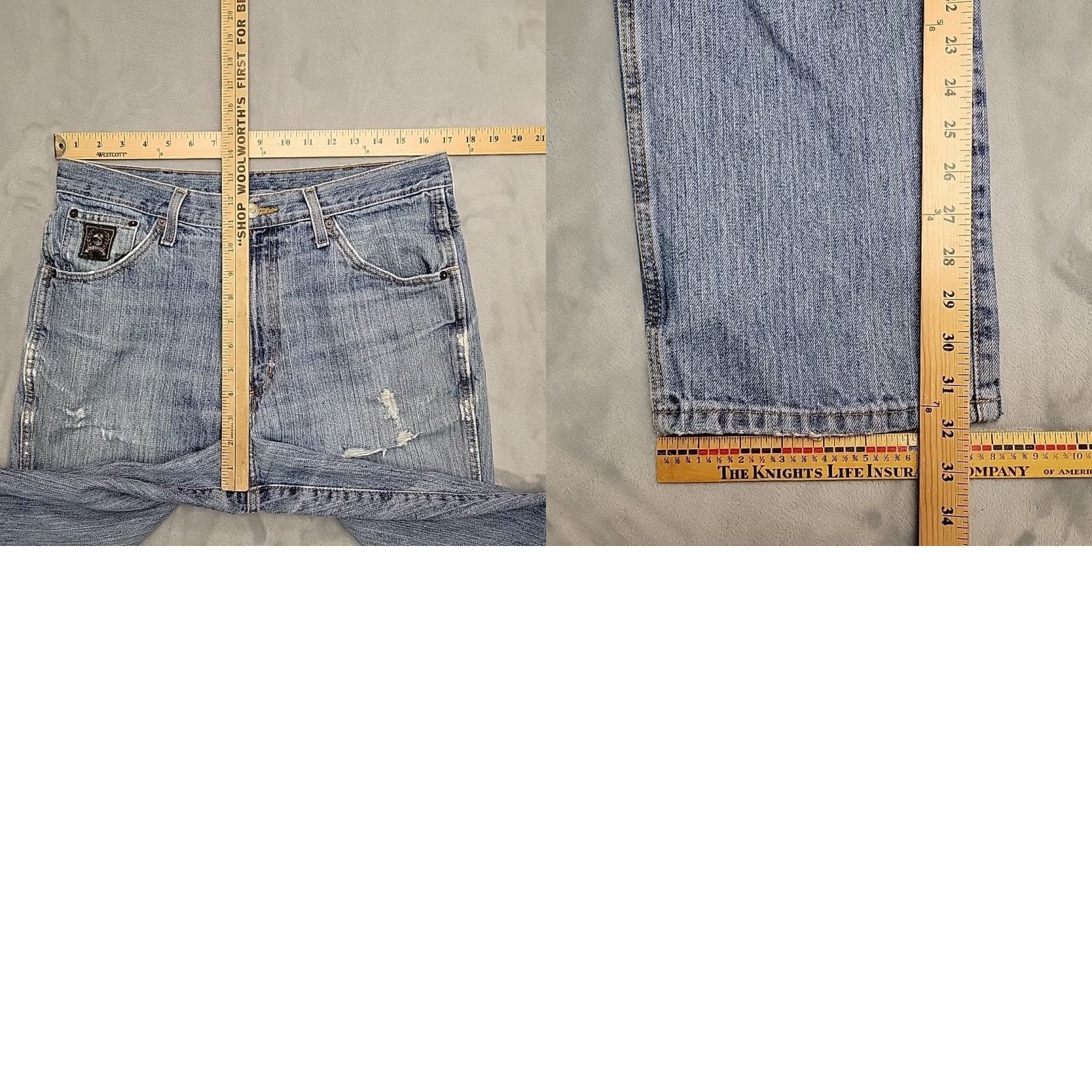 Denime Cinch Jeans Men 34x32 Blue Denim Green Label Western Cowboy Rodeo Rocky Mountain Jeans, Cinch, 34, Regular, Blue, Cotton Denim, Western Theme Mens Size US 34 / EU 50 - 9 Thumbnail