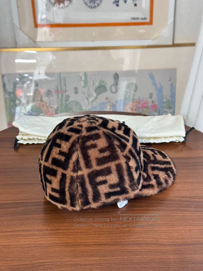 Fendi Fendi size M Double F Monogram Wool Knit Cap, Brown Full Pr Size ONE SIZE - 4 Thumbnail
