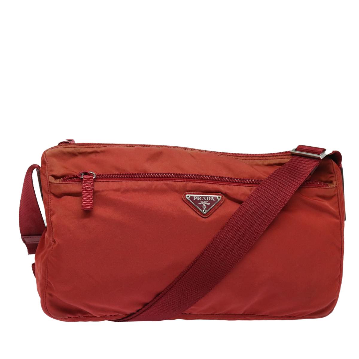 Prada Tessuto Red Canvas Shoulder Bag (Pre-Owned) Size ONE SIZE - 1 Thumbnail