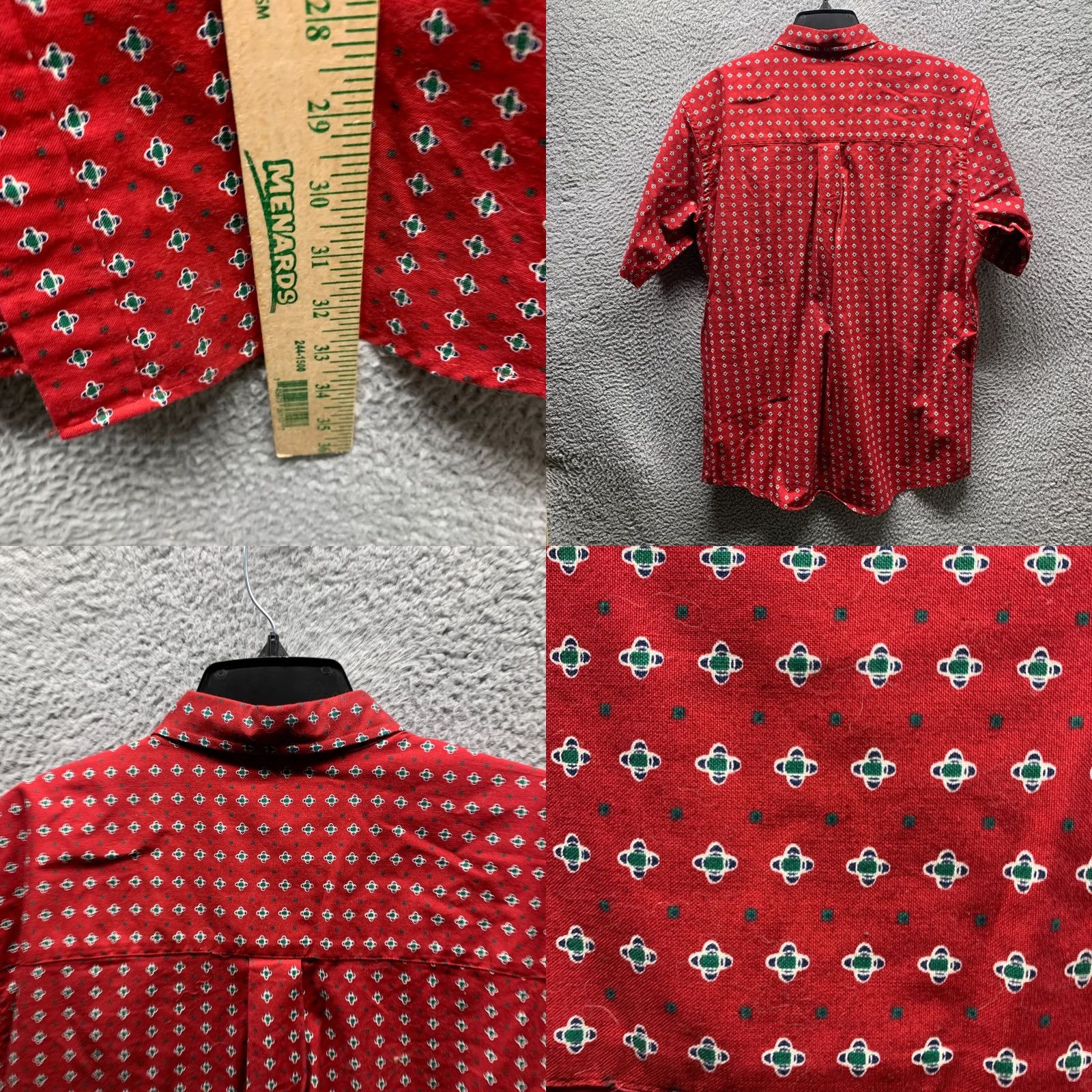 Vintage Links Shirt Adult Large Red Diamond Casual Button Up Golfing Cotton Mens Light Size US L / EU 52-54 / 3 - 9 Thumbnail