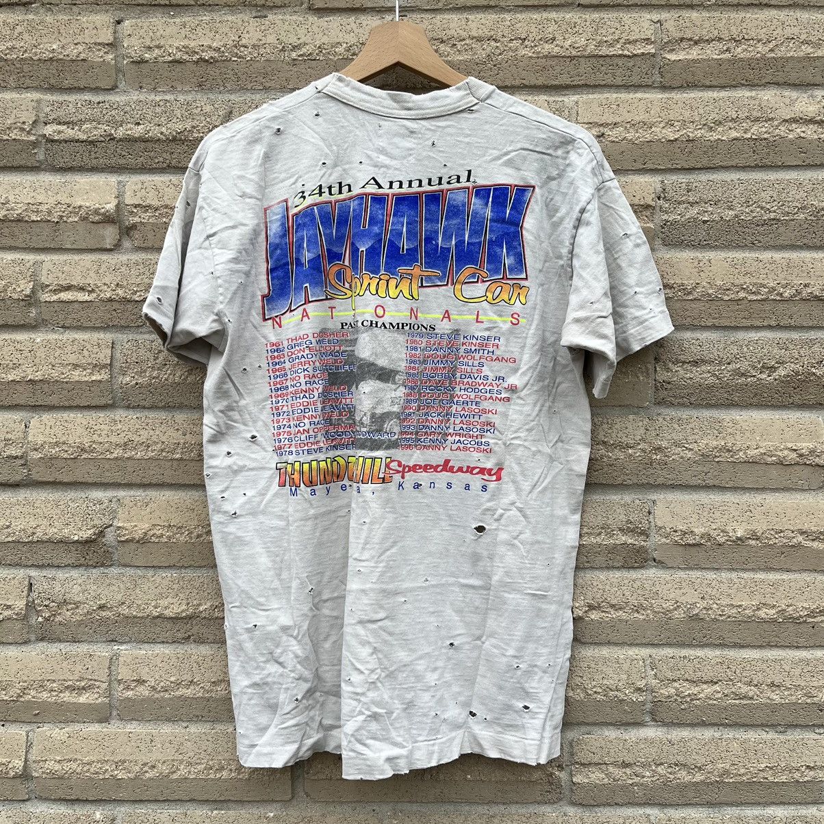 Vintage Vintage 90s JAYHAWK NATIONALS sprint car Kansas Racing shirt Size US M / EU 48-50 / 2 - 2 Thumbnail