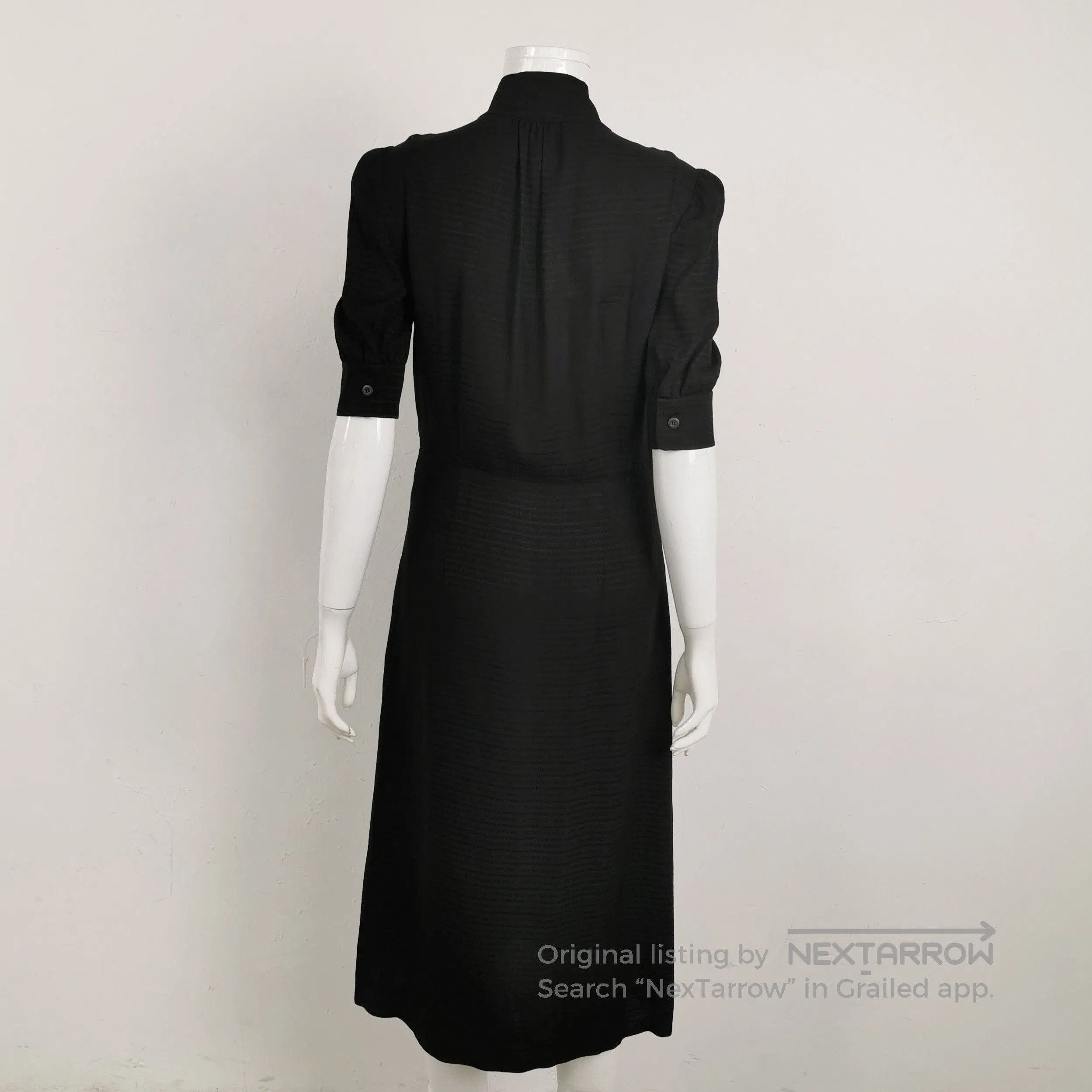 Prada Prada Solid Color Silk Dress with Tie Neck . Size S / US 4 / IT 40 - 2 Thumbnail