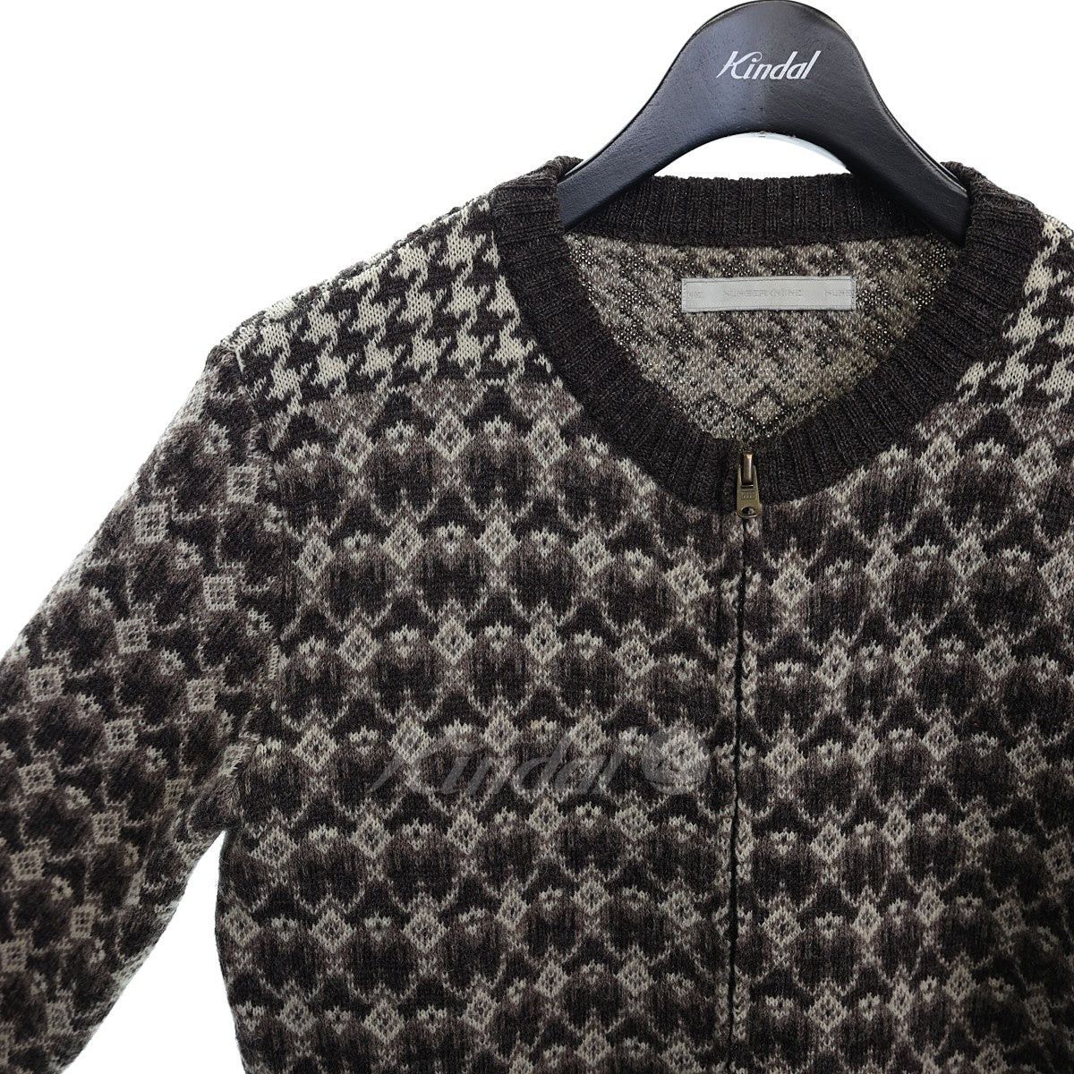 Number (N)ine Number (N)ine 02AW pattern crew glue zip cardigan Size US M / EU 48-50 / 2 - 3 Thumbnail