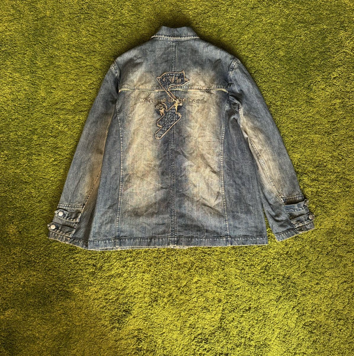 Vintage 🇺🇸 Arme Welcome to the hood Y2K vintage denim coat jacket Size US XL / EU 56 / 4 - 3 Thumbnail
