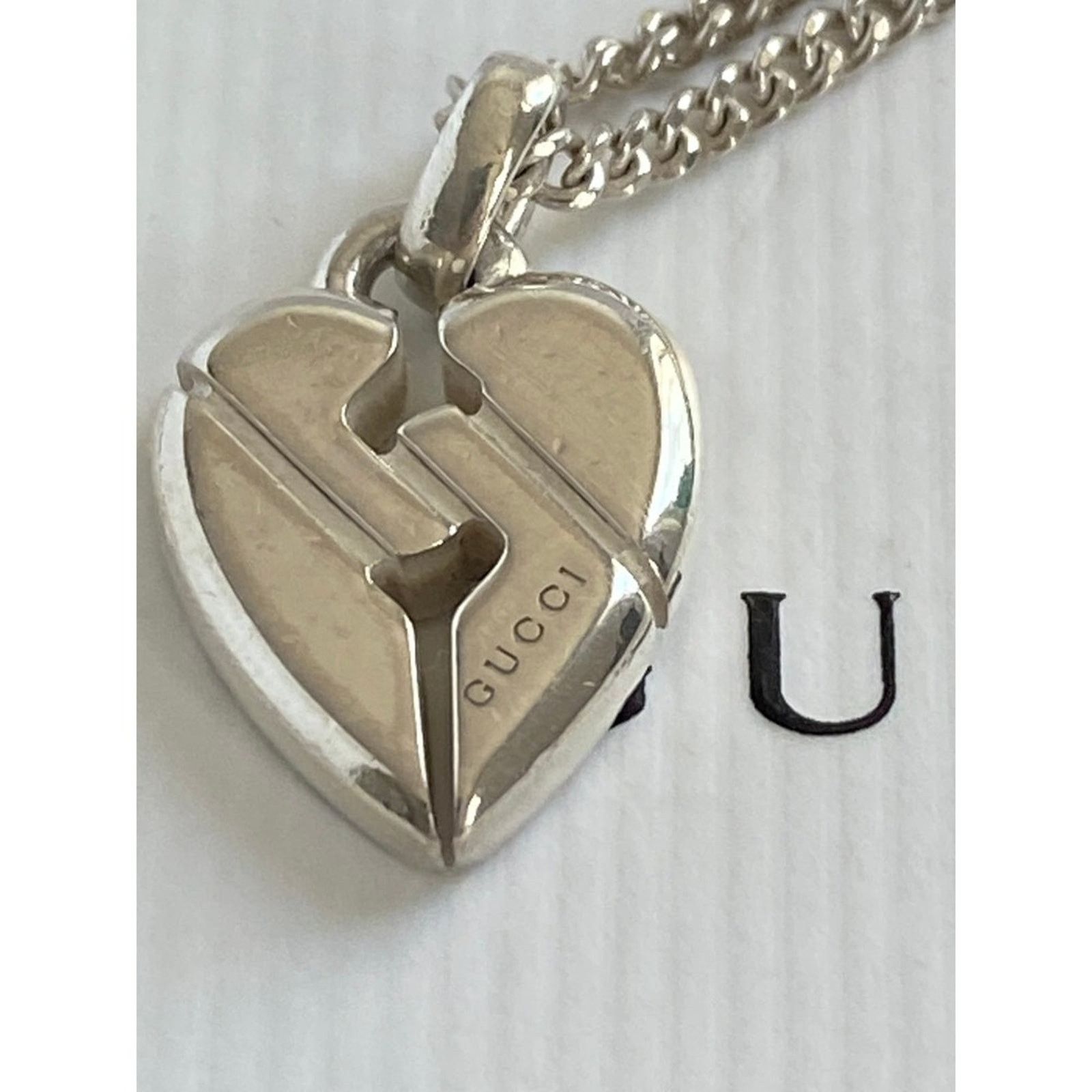 Gucci GUCCI Sterling Silver Pendant Necklace 18" Size ONE SIZE - 4 Thumbnail