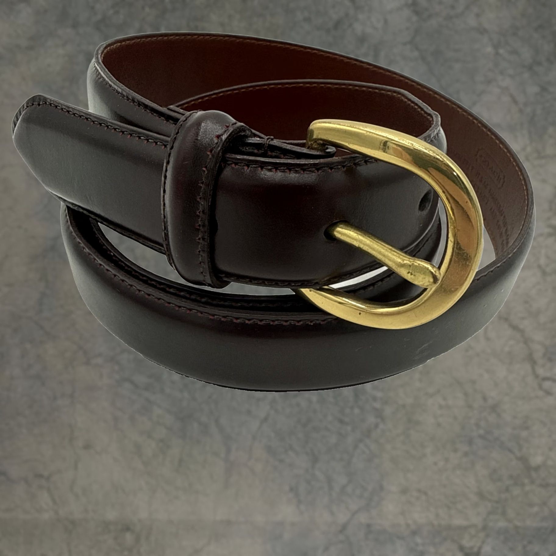 Coach Vintage Coach Black Burnished Leather Belt Brass USA  display picture 1