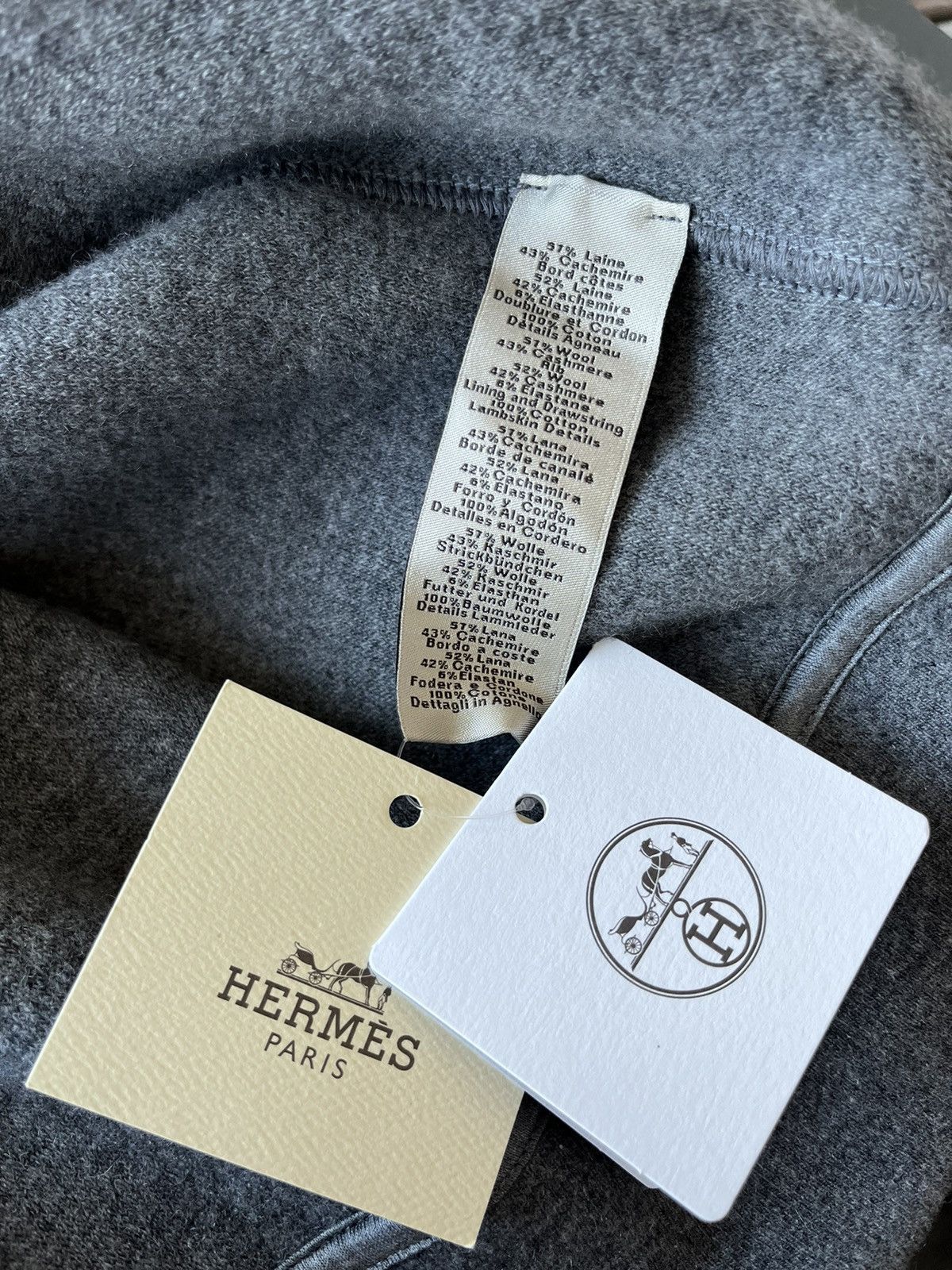 Hermes $5k Super Runway Leather Cashmere Hooded Sweater