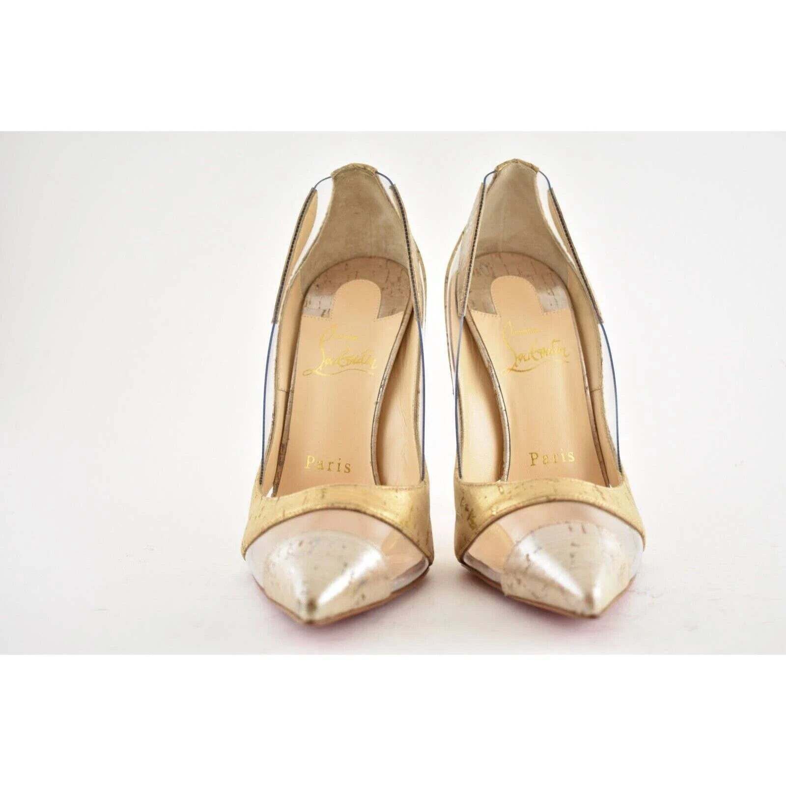 Christian Louboutin Christian Louboutin Blake Is Back 120 Silver Gold Cork Liege Size US 6 / IT 36 - 6 Thumbnail