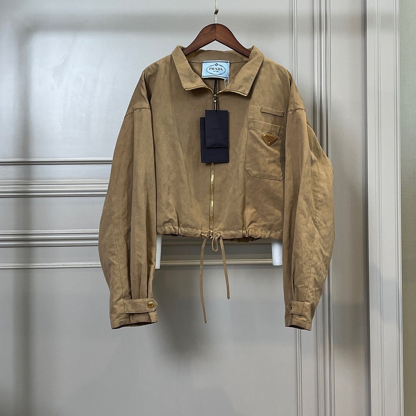 Prada Prada Cotton Linen Zip-Up Jacket Size 40 Size S / US 4 / IT 40 - 1 Thumbnail