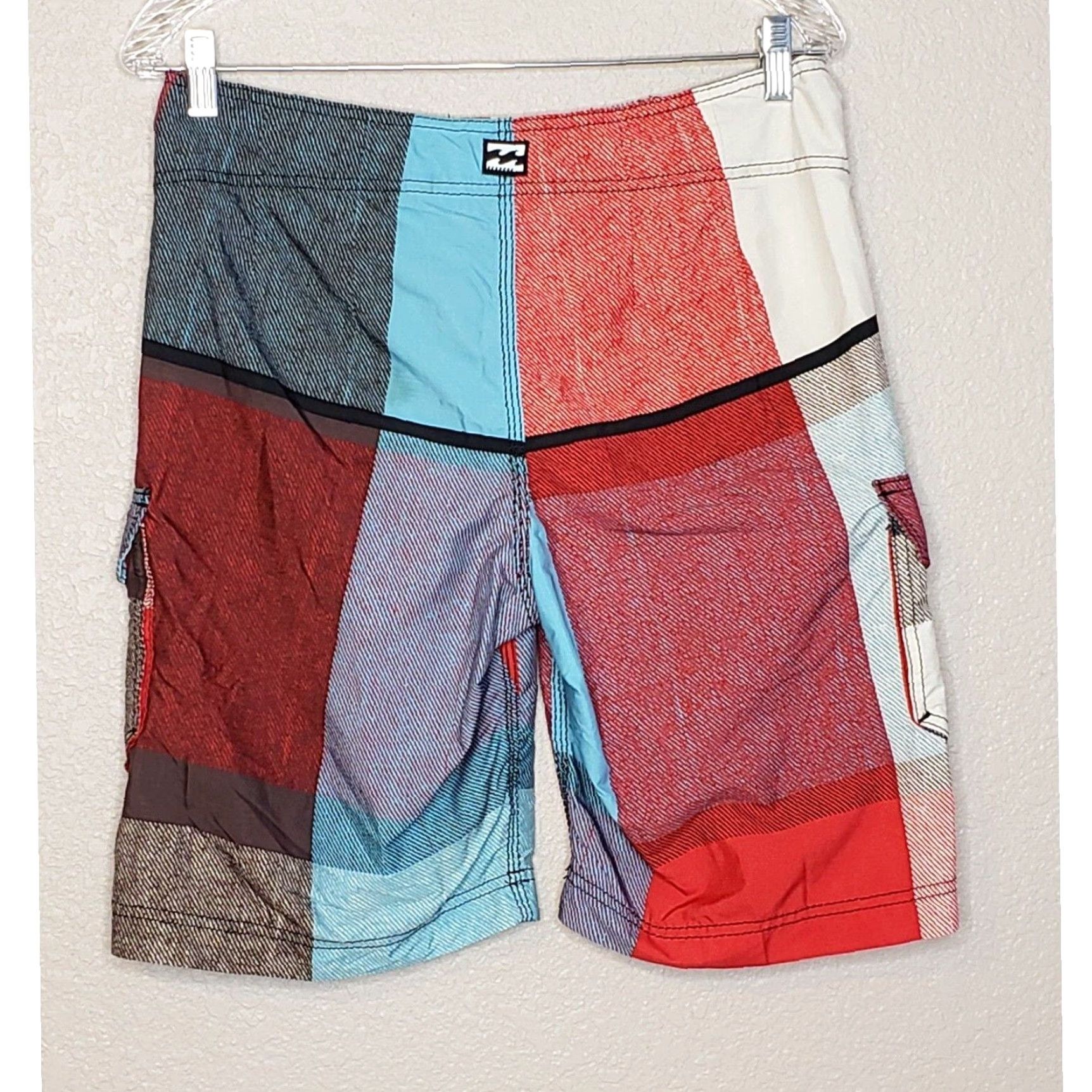Billabong Billabong Mens Swimsuit Sz 30 Red White Blue Cargo Pocket Tie Waist Swim Trunks Size US 30 / EU 46 - 2 Thumbnail