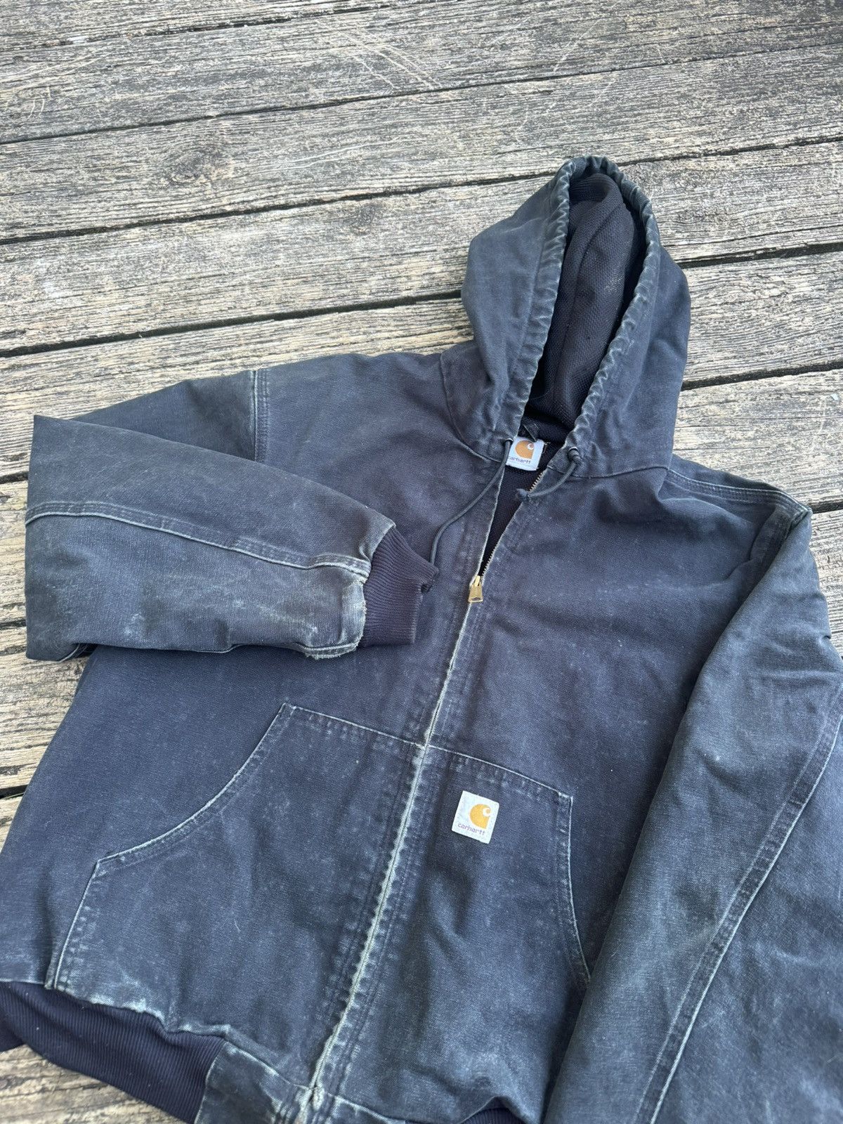 Vintage carhartt vest workwear sun faded