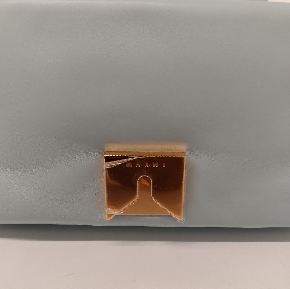Marni Marni Womens Small Leather Prisma Crossbody Bag - Light Blue Size ONE SIZE - 10 Thumbnail