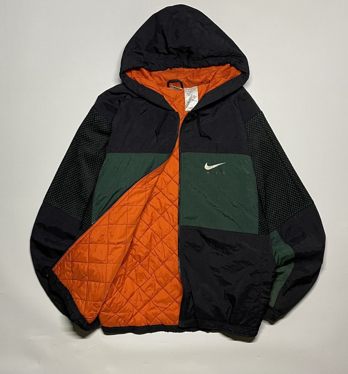 Nike × Vintage Nike Air 90s Hooded Lightweight Winter Swoosh puffer Jacket Size US XL / EU 56 / 4 - 13 Thumbnail