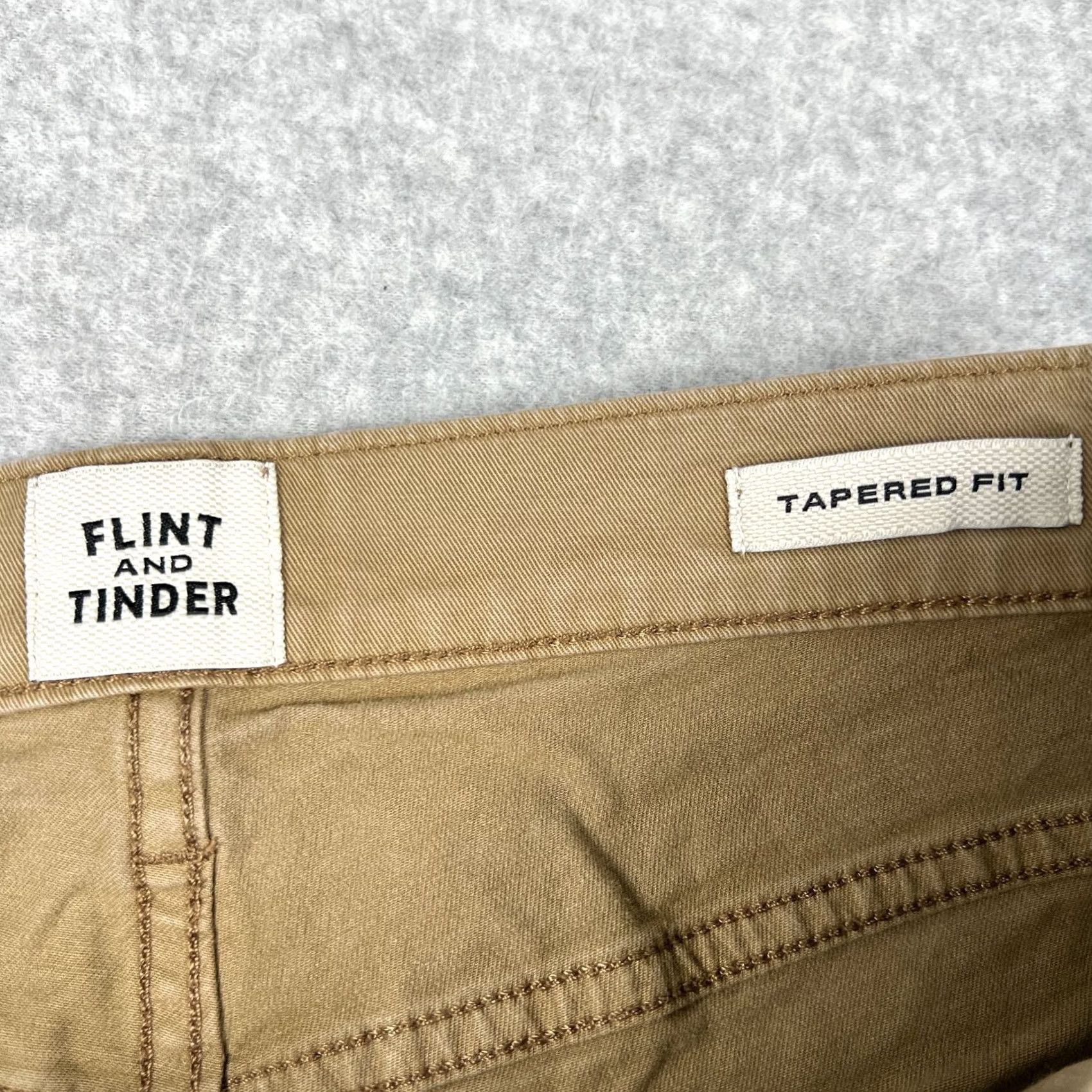 Flint And Tinder Flint & Tinder 365 Pants Mens 30x32 Beige Huckberry Slim Fit Tapered Stretch Size US 30 / EU 46 - 3 Thumbnail