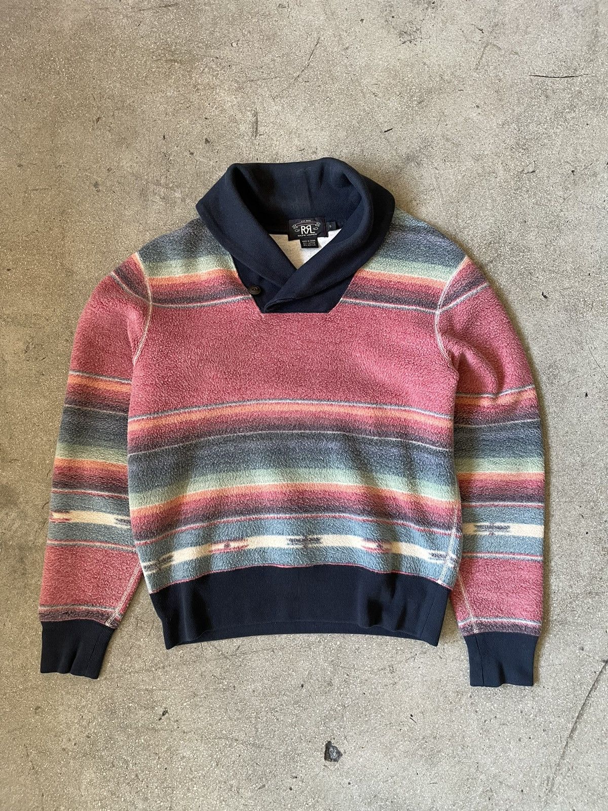 RRL Ralph Lauren RRL Navajo Aztec Cowlneck Pull over Fleece | Grailed