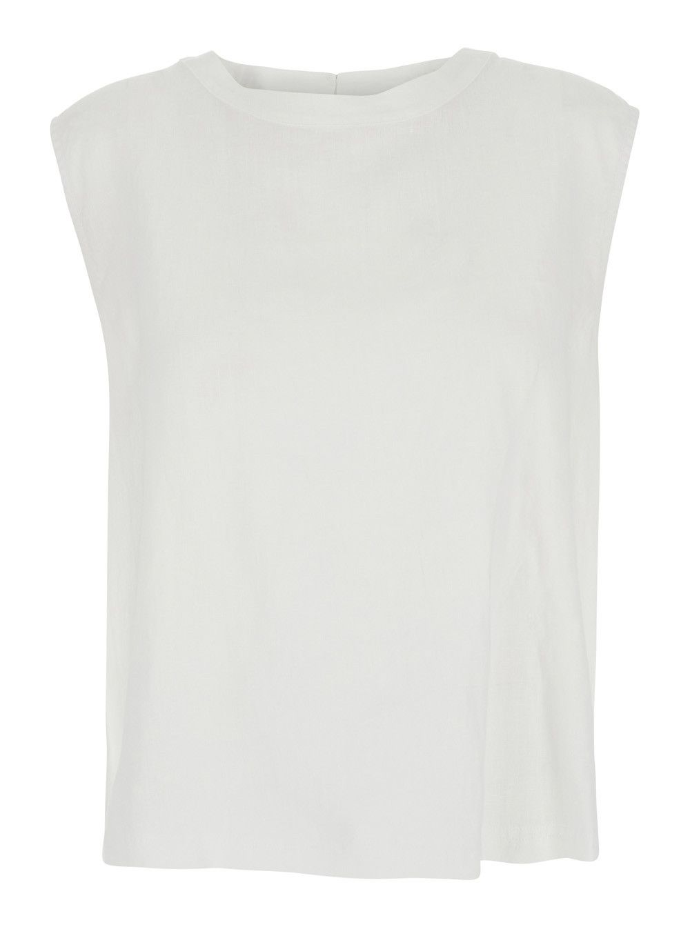 Missoni 'Sofia' White T-Shirt with Round Neck and Teardrop Opening on the Back in Linen Woman Size M / US 6-8 / IT 42-44 - 1 Thumbnail