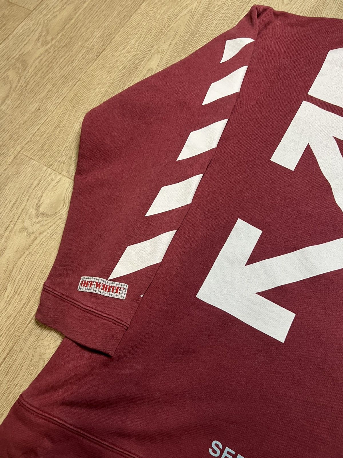 Off-White × Virgil Abloh Off-White Men's Red Diagonal Arrows Over Hoodie Size US M / EU 48-50 / 2 - 4 Thumbnail
