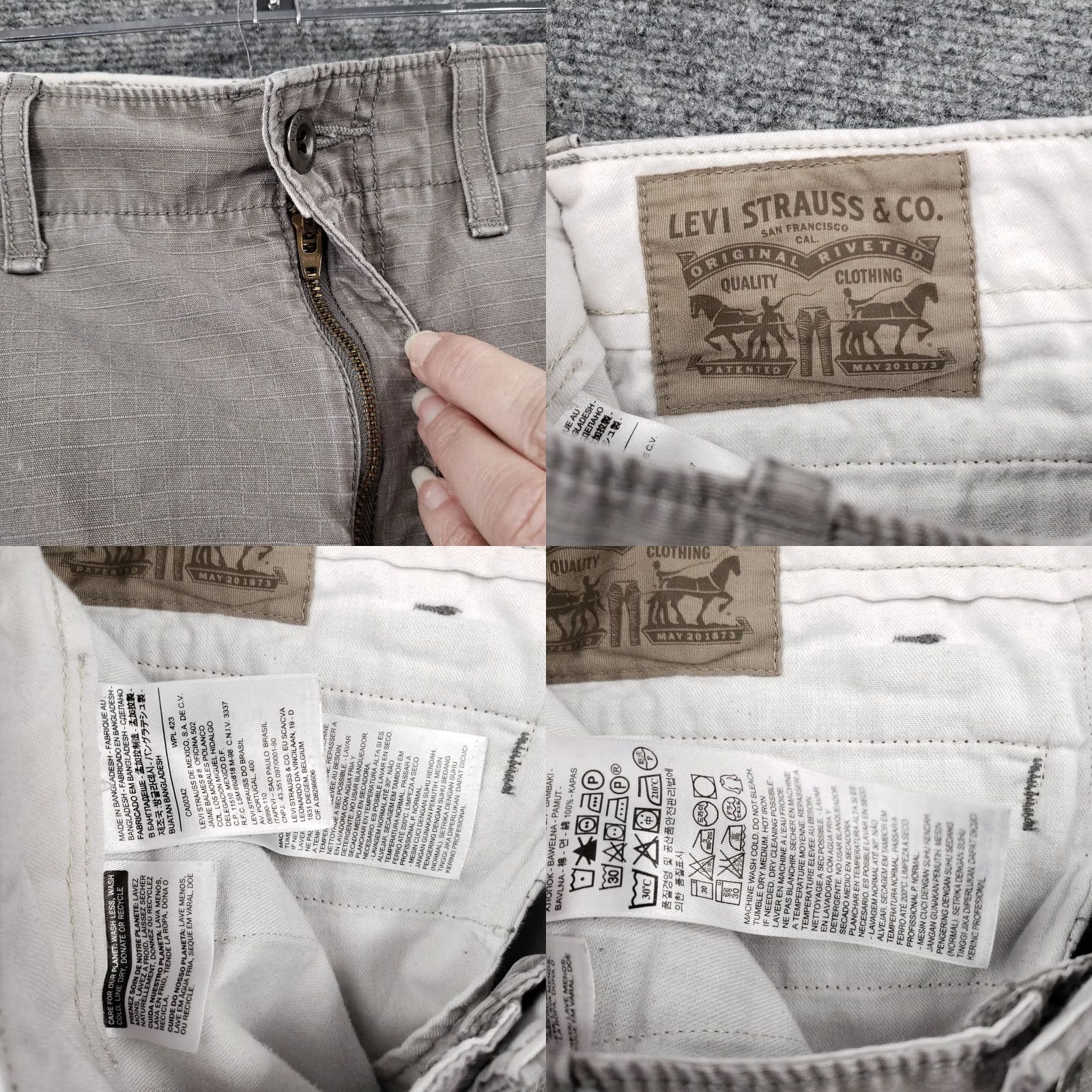 Levi's Levi's Cargo Shorts Mens 30 Gray Utility Zip Fly Bermuda Inseam 10in Size US 30 / EU 46 - 8 Thumbnail