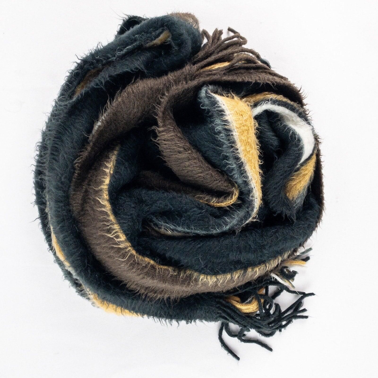 Other Cejon Brown Black White Striped Scarf Men Women One Size Size ONE SIZE - 13 Thumbnail